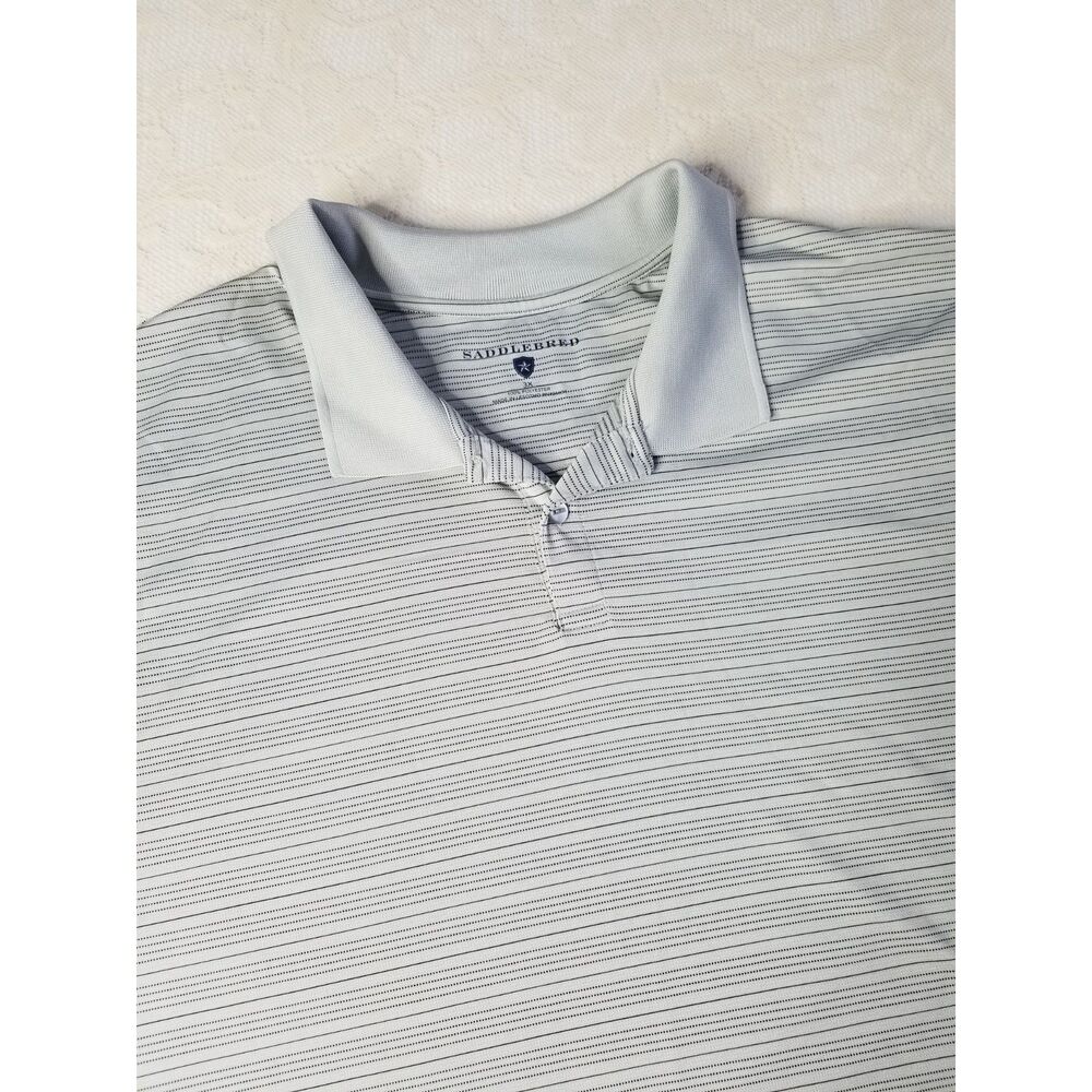 Saddlebred Polo Shirt Gray Stripe Men's 3X